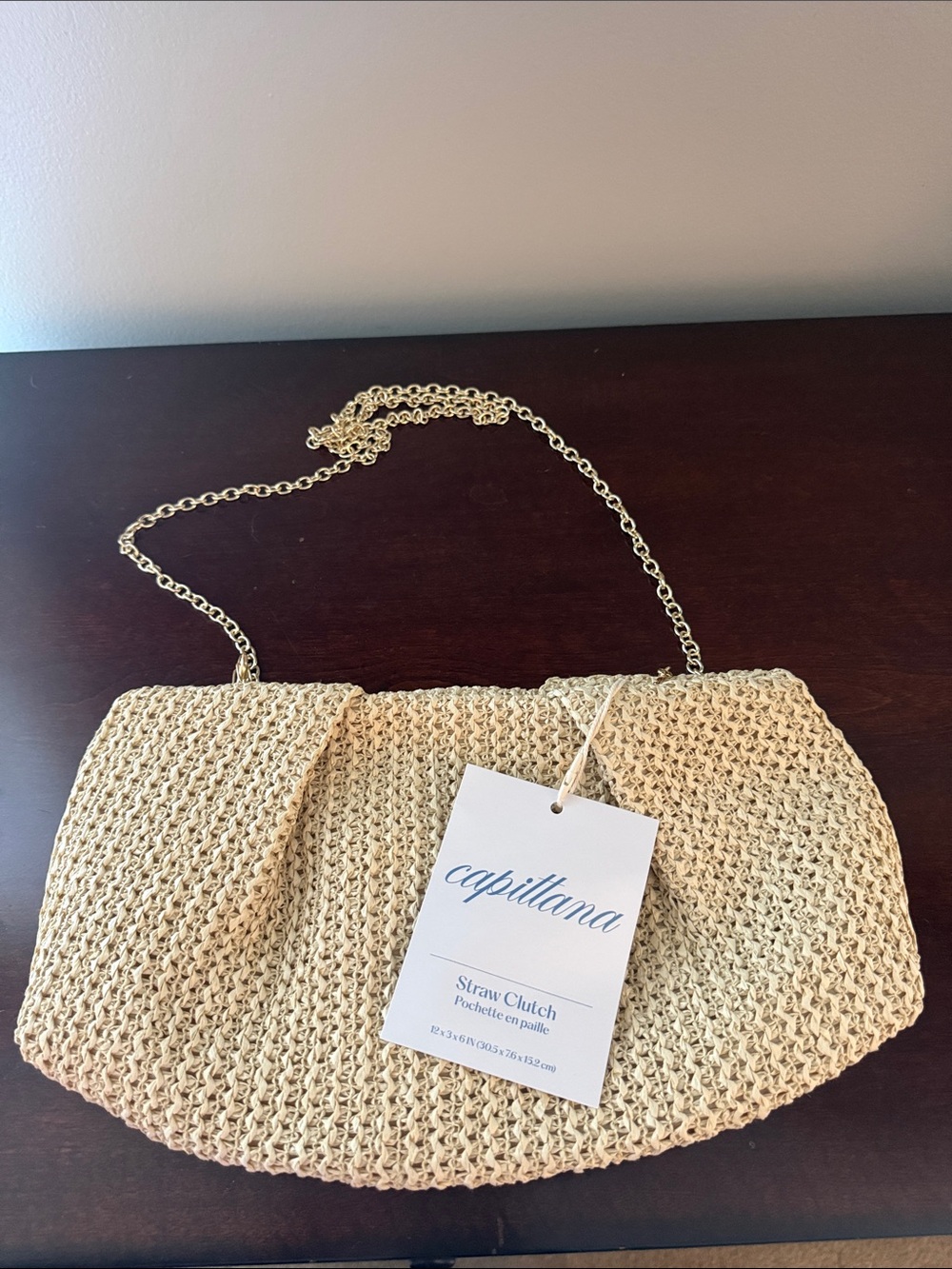 Straw Clutch in Natural